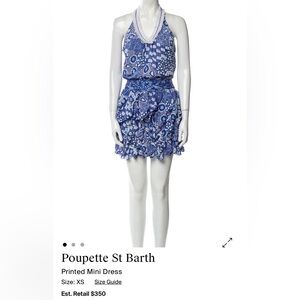 Poupette St. Barth Blue Patterned Sleeveless Dress